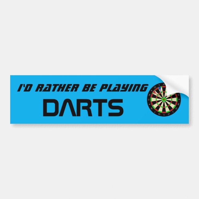 Autocollant De Voiture Id Rather Be Playing Darts Funny Dart Player (Devant)