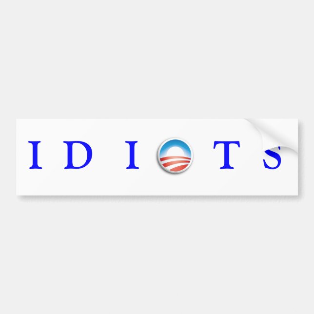 AUTOCOLLANT DE VOITURE IDIOTS (Devant)