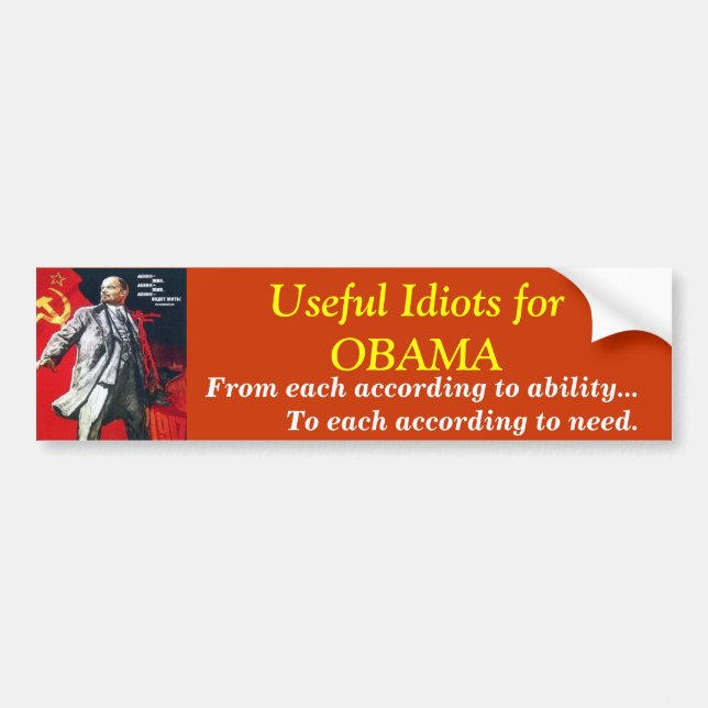 Autocollant De Voiture Idiots utiles pour OBAMA, (Devant)