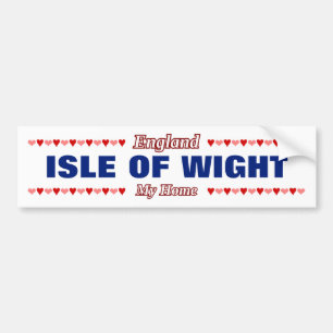 Autocollant De Voiture ÎLE DE WIGHT - Ma maison - Angleterre;Coeurs