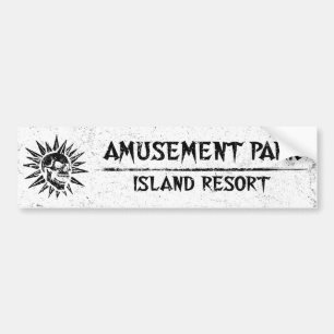 Autocollant De Voiture Île Épouvantable Établie en 2002 Parc d'attraction