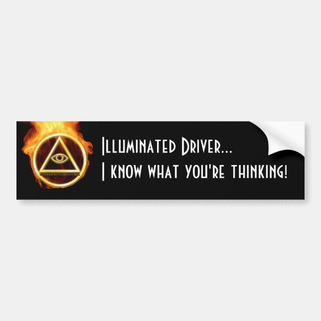 Autocollant De Voiture Illuminati sur le feu (Devant)