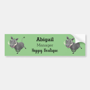 Autocollant De Voiture Illustration amusante d'un cochon de phacochère af