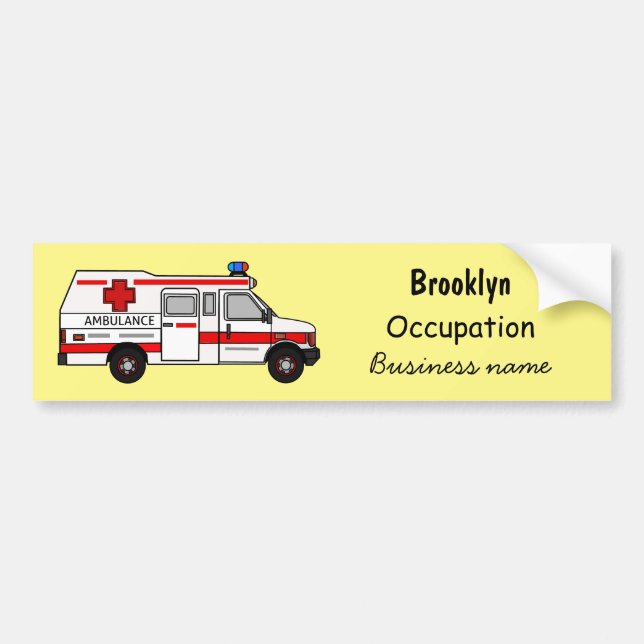 Autocollant De Voiture Illustration d'ambulance (Devant)