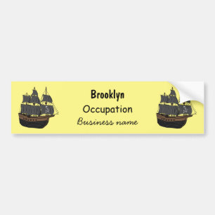 Autocollant De Voiture Illustration de bateau pirate
