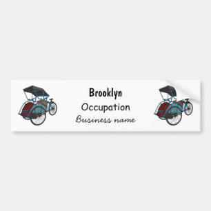 Autocollant De Voiture Illustration de cyclo-pousse