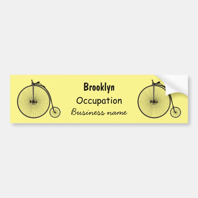 Autocollant De Voiture Illustration de dessin animé de bicyclette à grand (Devant)