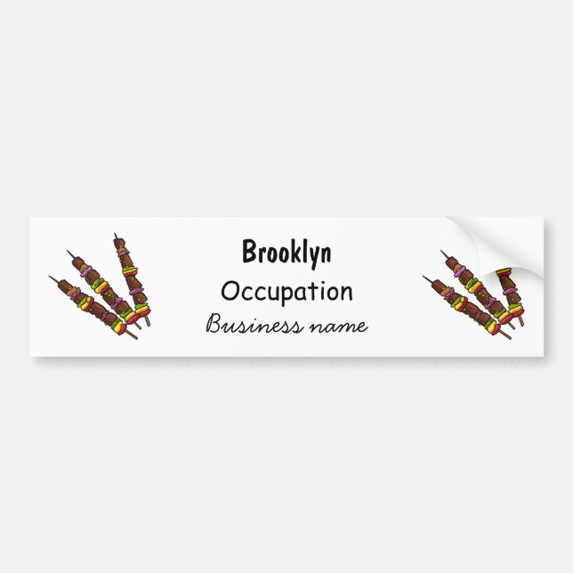 Autocollant De Voiture Illustration de dessin animé Kebab ou kabob (Devant)