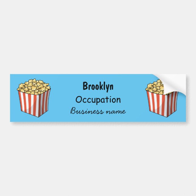 Autocollant De Voiture Illustration de dessin animé Popcorn (Devant)