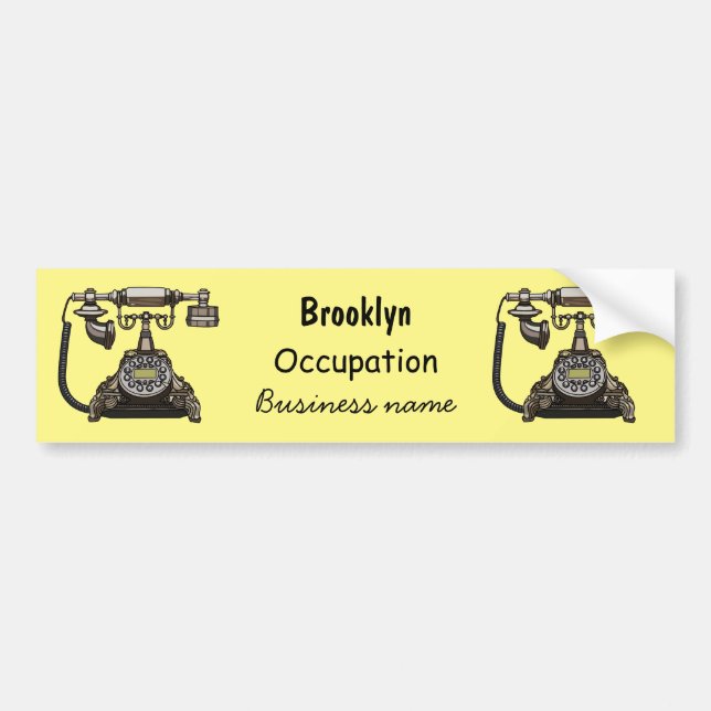 Autocollant De Voiture Illustration de dessin téléphonique (Devant)