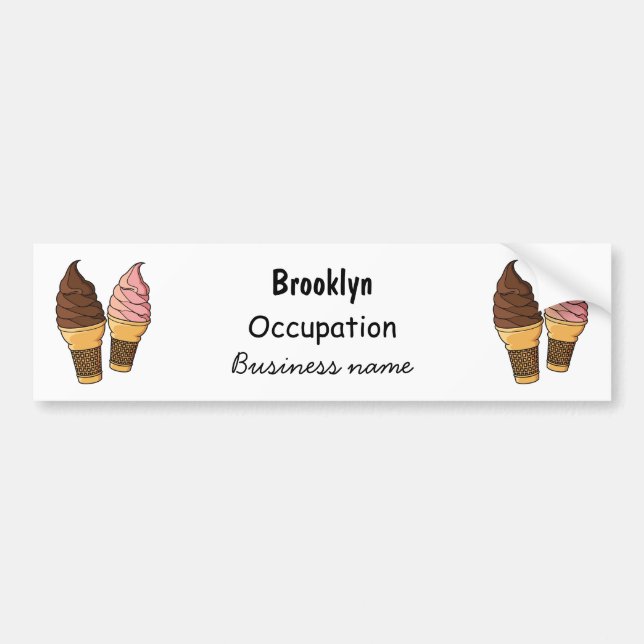 Autocollant De Voiture Illustration du cône de crème glacée (Devant)
