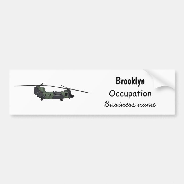 Autocollant De Voiture Illustration d'un hélicoptère de l'armée de Chinoo (Devant)