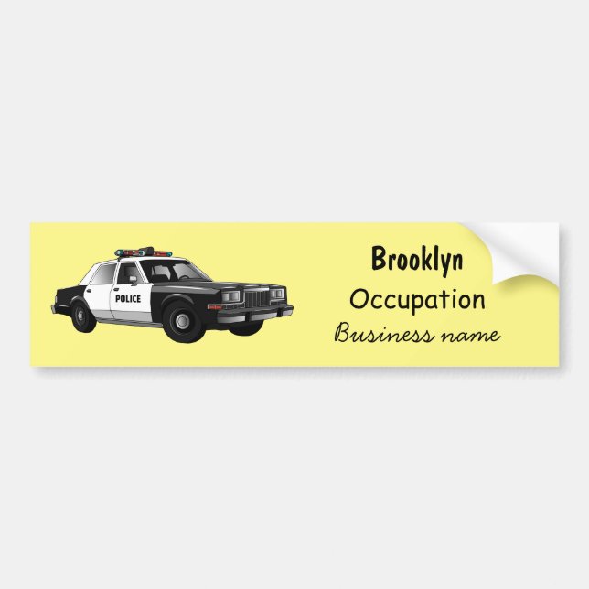 Autocollant De Voiture Illustration d'une voiture de police (Devant)