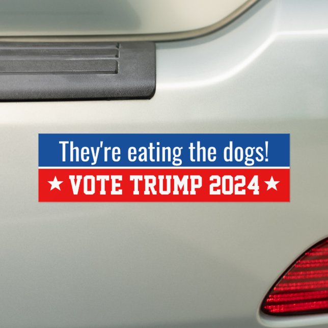 Autocollant De Voiture Ils mangent la citation de chiens Donald Trump 202 (En voiture)