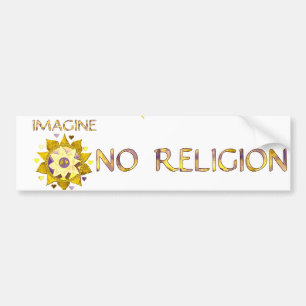 Autocollant De Voiture Imaginez pas de religion