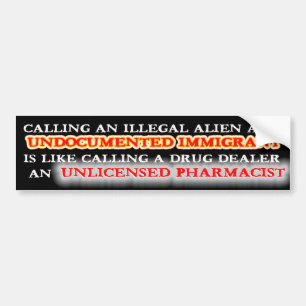 AUTOCOLLANT DE VOITURE IMMIGRÉ CLANDESTIN - IMMIGRÉ NON DOCUMENTÉ