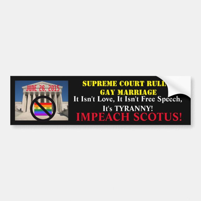 AUTOCOLLANT DE VOITURE IMPEACH SCOTUS ! (Devant)