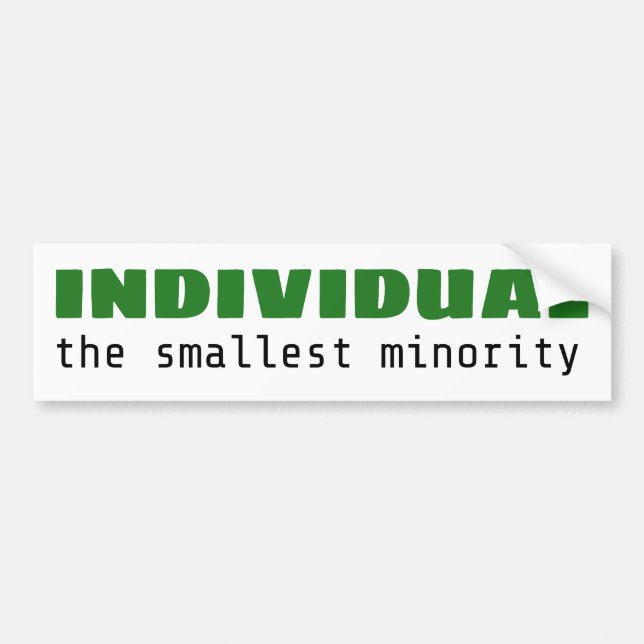 Autocollant De Voiture Individu - le plus petit bumper Sticker minoritair (Devant)