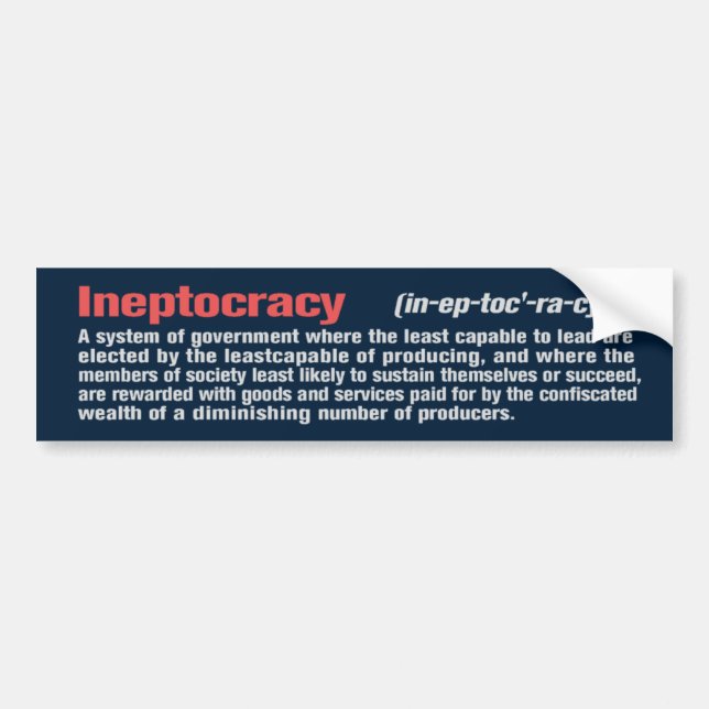 Autocollant De Voiture Ineptocracy (Devant)