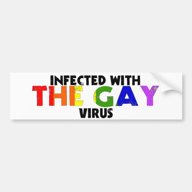 Autocollant De Voiture Infecté avec le virus gai (Devant)