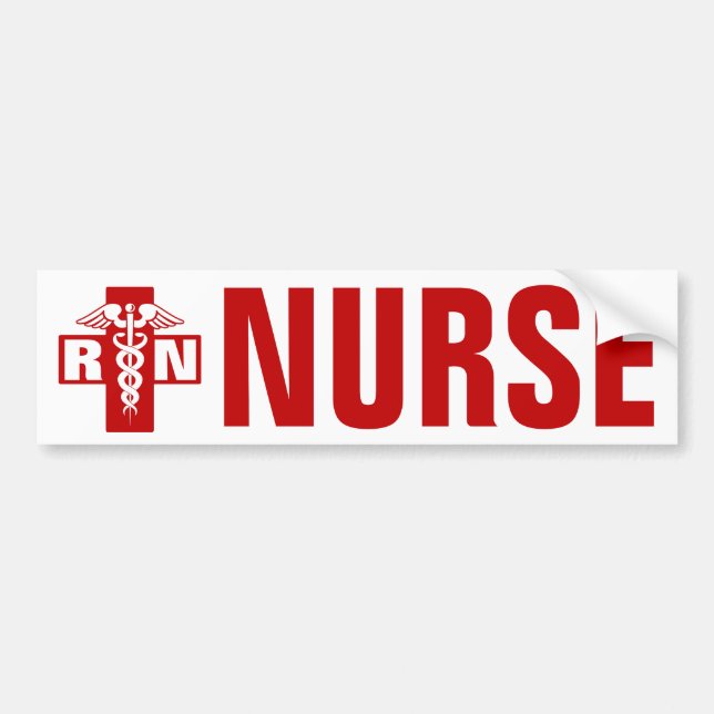 Autocollant De Voiture Infirmière Caduceus RN ou Initiales (Devant)