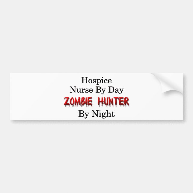 Autocollant De Voiture Infirmière d'hospice/chasseur de zombi (Devant)