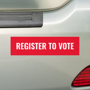 Autocollant De Voiture Inscrivez-vous pour voter minimaliste typographie