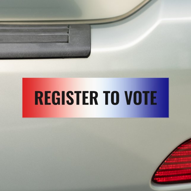 Autocollant De Voiture Inscrivez-vous pour voter rouge blanc dégradé bleu (En voiture)