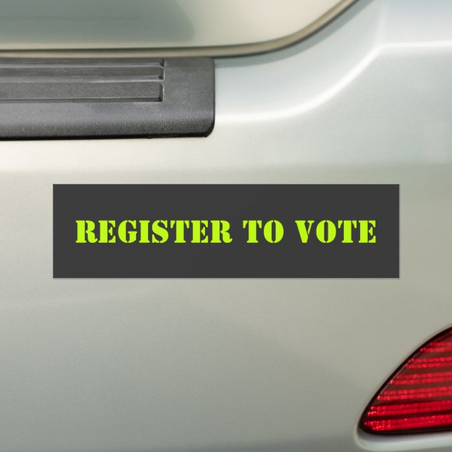 Autocollant De Voiture Inscrivez-vous pour voter typographie moderne néon (En voiture)
