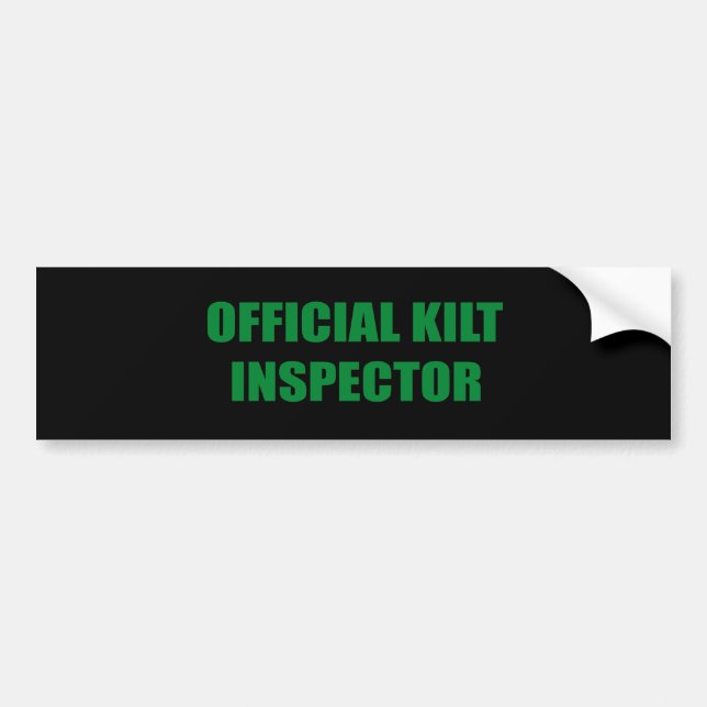 AUTOCOLLANT DE VOITURE INSPECTEUR OFFICIEL DE KILT (Devant)