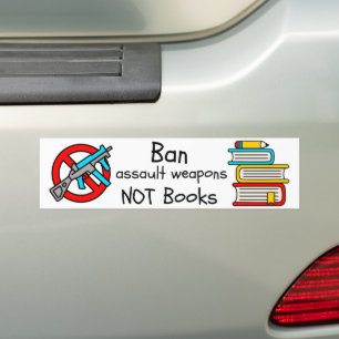 Autocollant De Voiture Interdire les armes d'assaut et non les livres