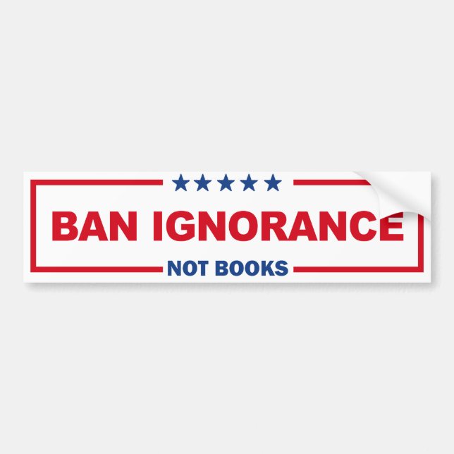 Autocollant De Voiture Interdire L'Ignorance Pas Les Livres (Devant)