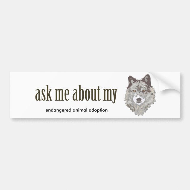 Autocollant De Voiture Interrogez-moi au sujet de mon LOUP… (Devant)