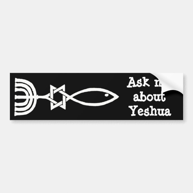 Autocollant De Voiture Interrogez-moi au sujet de Yeshua (Devant)