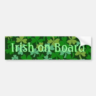 Autocollant De Voiture Irlandais chanceux à bord des shamrocks verts
