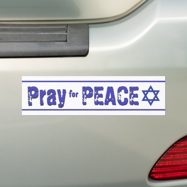 Autocollant De Voiture Israël Priez pour la paix grunge Police (En voiture)