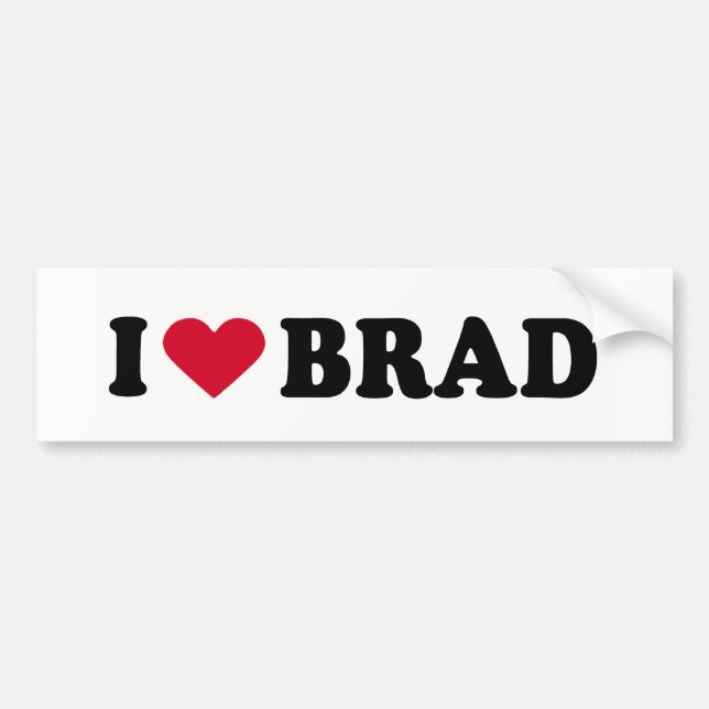 AUTOCOLLANT DE VOITURE J'ADORE BRAD (Devant)