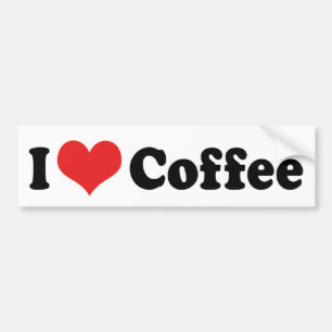 Autocollant De Voiture J'adore Heart Coffee - Amateur de caféine Java