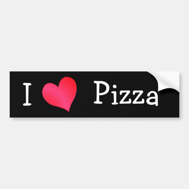Autocollant De Voiture J'adore la pizza (Devant)