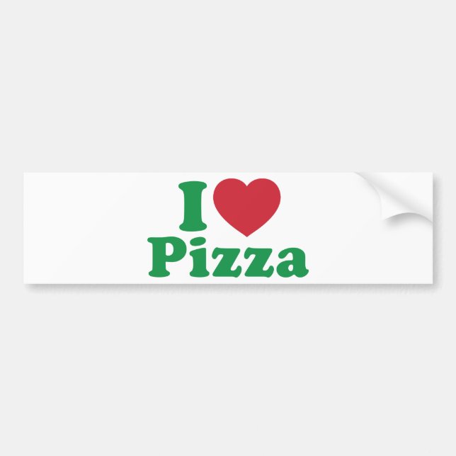 Autocollant De Voiture J'adore la pizza (Devant)