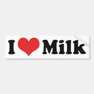 Autocollant De Voiture J'adore le lait de cœur - Amoureux du jus de vache