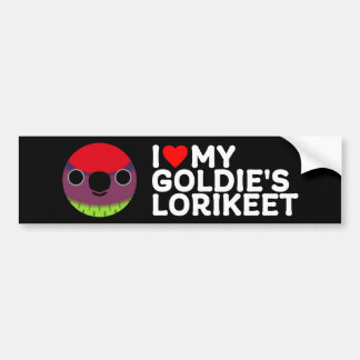 AUTOCOLLANT DE VOITURE J'ADORE LE LORIKEET DE MON GOLDIE
