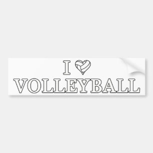 Autocollant De Voiture J'adore le volley-ball