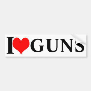 Autocollant De Voiture J'adore les armes !
