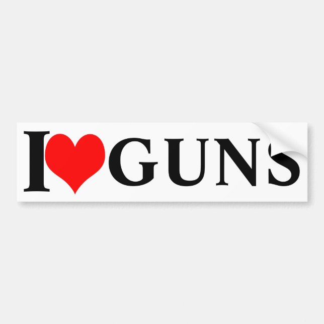 Autocollant De Voiture J'adore les armes ! (Devant)