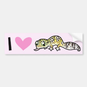 Autocollant De Voiture J'adore les geckos léopards