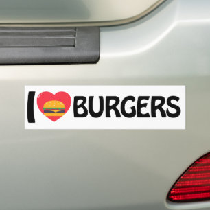 Autocollant De Voiture J'adore les hamburgers