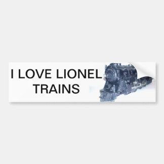 AUTOCOLLANT DE VOITURE J'ADORE L'ÉTIQUETATEUR DES TRAINS LIONEL