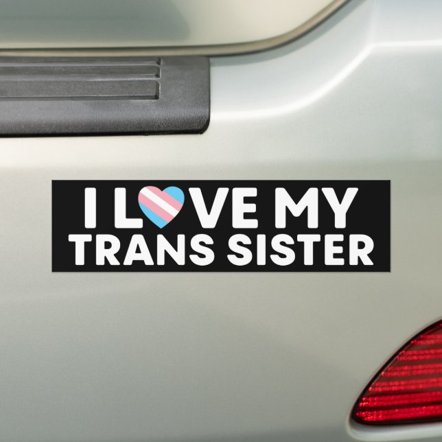 Autocollant De Voiture J'adore ma soeur transgenre LGBT Trans Frère (En voiture)