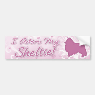 Autocollant De Voiture J'adore mon adhésif pour pare-chocs de Sheltie